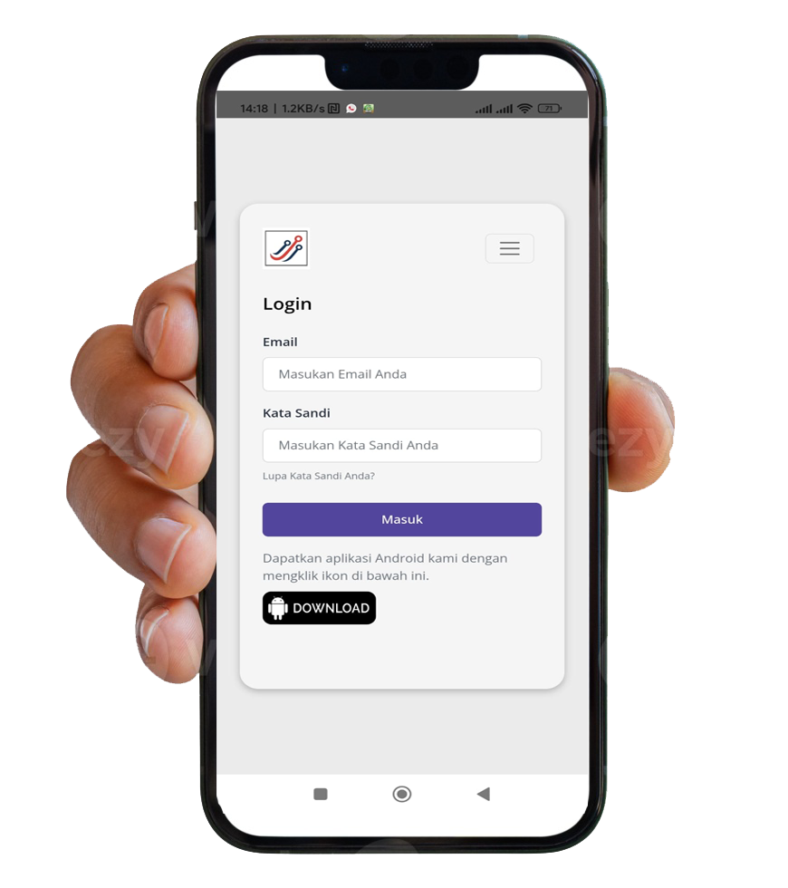 Tampilan Login HRIS di HP